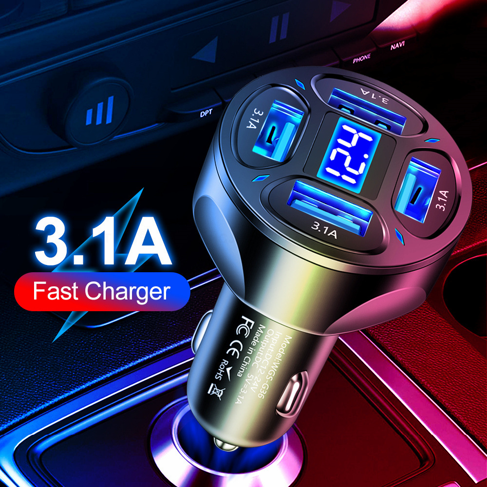 Cóc sạc xe ô tô 4 cổng USB 3.1A WGS-G36