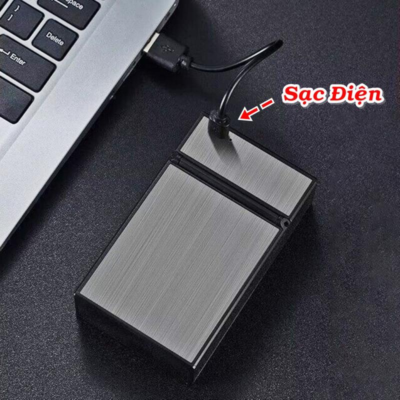 Bật lửa điện kiêm gói thuốc lá in nhãn hiệu Hero