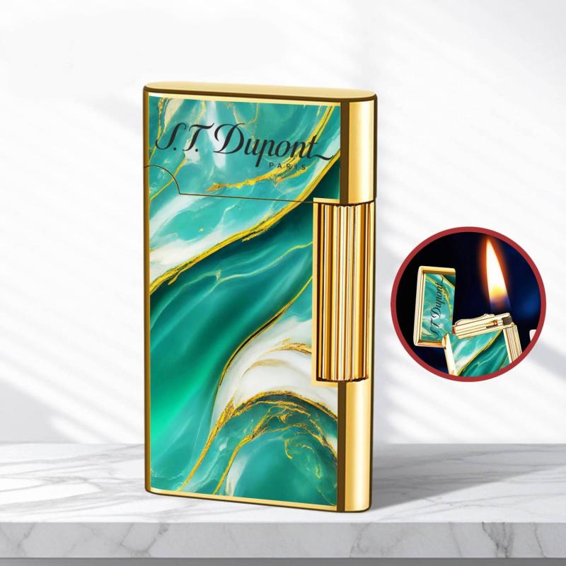Bật lửa Dupont vân đá ngọc bích dùng xăng