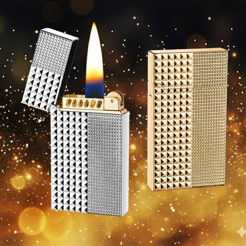 Bật lửa Promise PR-196 vân kim cương xài xăng đá