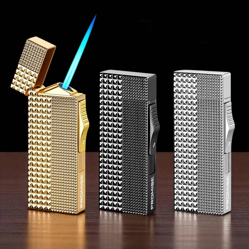 Bật lửa khè Promise PR-146 vân kim cương dập nổi 2 mặt - (xài gas)