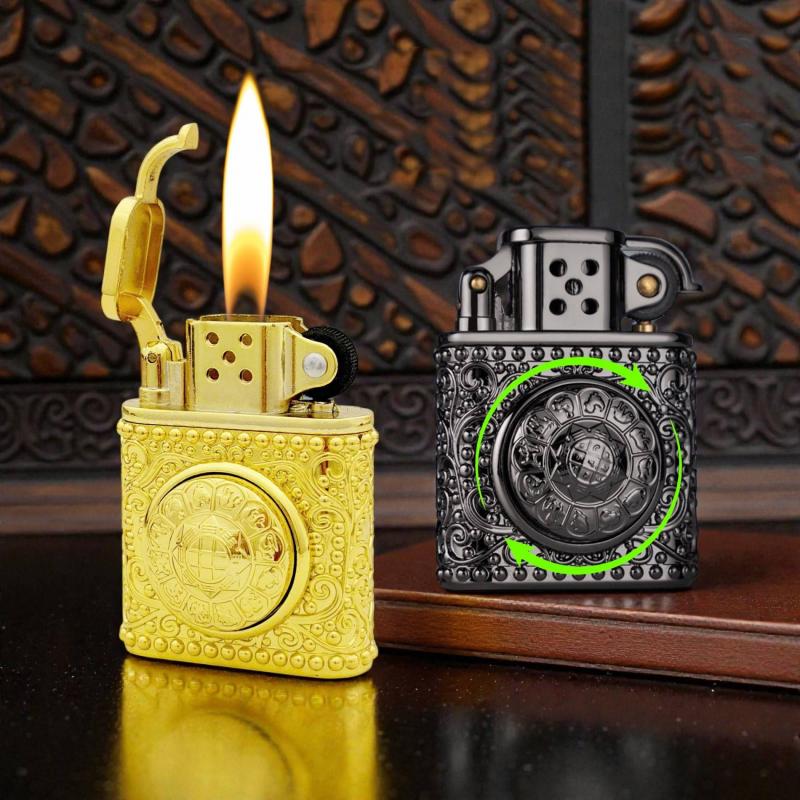 Bật lửa zorro z852 có vòng quay xả stress (vòng quay 12 con giáp) - (xài gas)