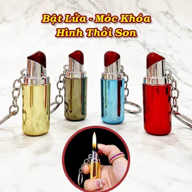 Bật lửa hình thỏi son có móc khóa - (xài gas)