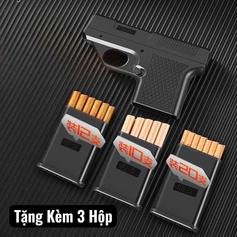Bật lửa hình súng hộp điếu 2 ngăn chứa
