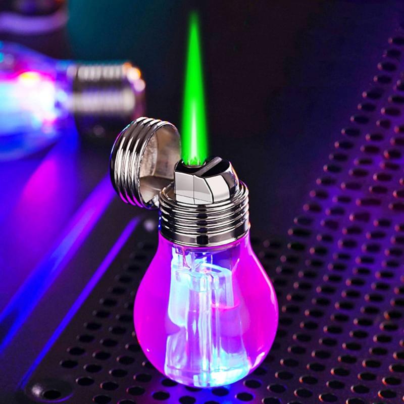 Bật lửa hình bóng đèn có đèn LED có hộp xài gas