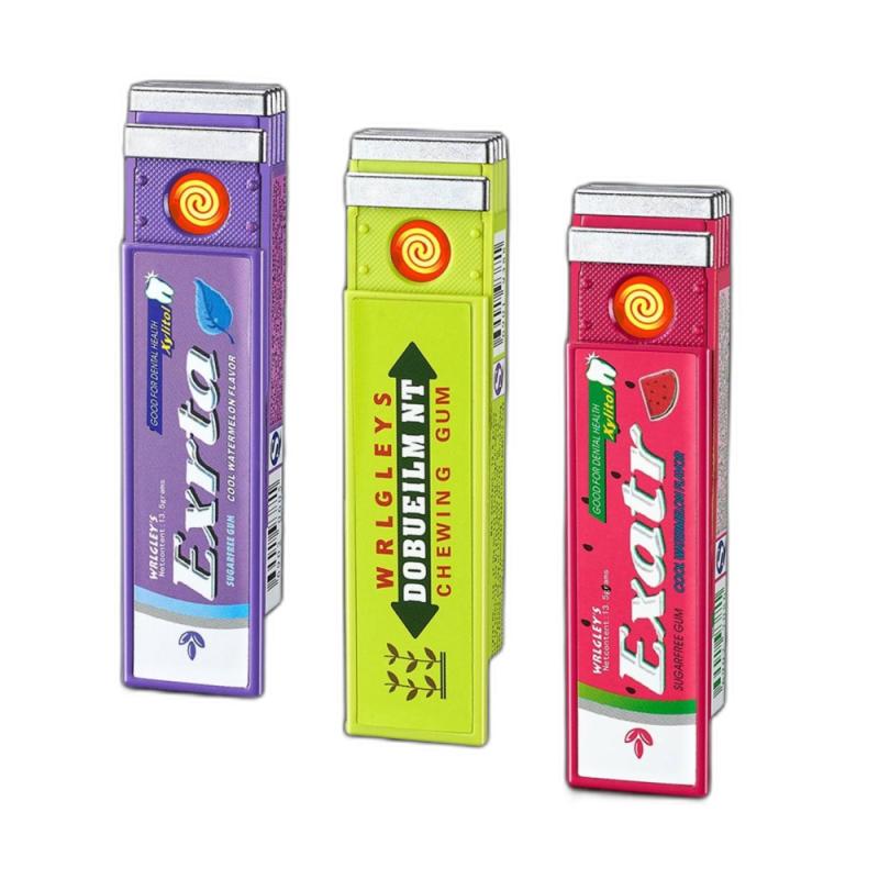 Bật lửa điện hình cây kẹo singum fullbox sạc điện