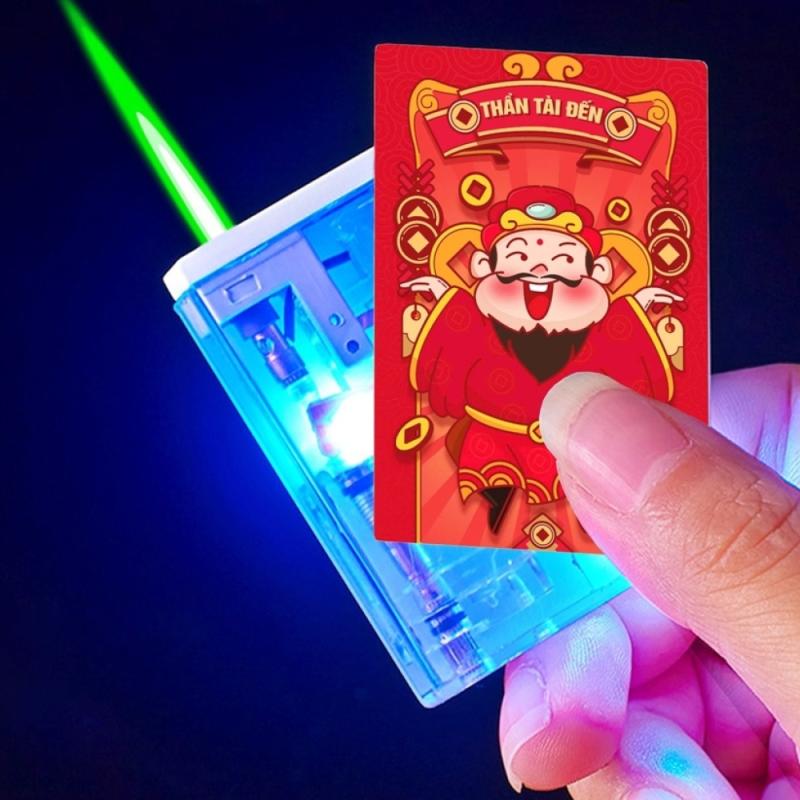 Bật lửa hình thần tài chúc tết - gas lộ thiên có đèn