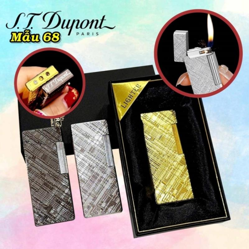 Bật lửa Dupont dài vân kim cương chéo M-68 có hộp xài gas