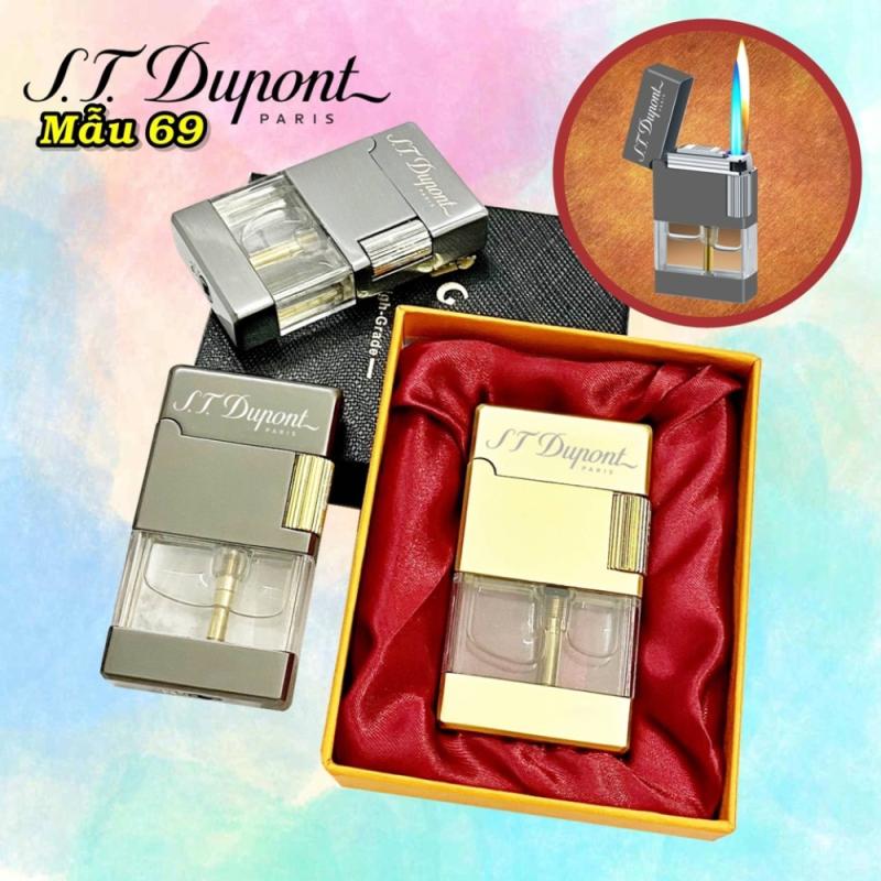 Bật lửa Dupont 2 chế độ lửa gas lộ thiên m-69  có hộp xài gas