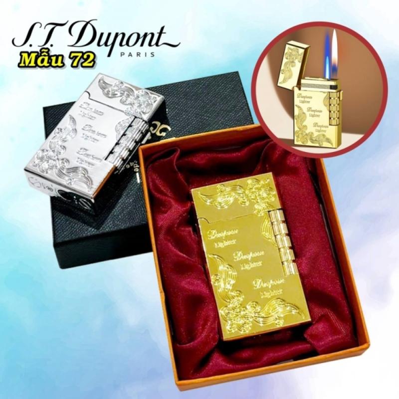 Bật lửa dupont 2 chế độ lửa hình hoa văn m-72 có hộp xài gas