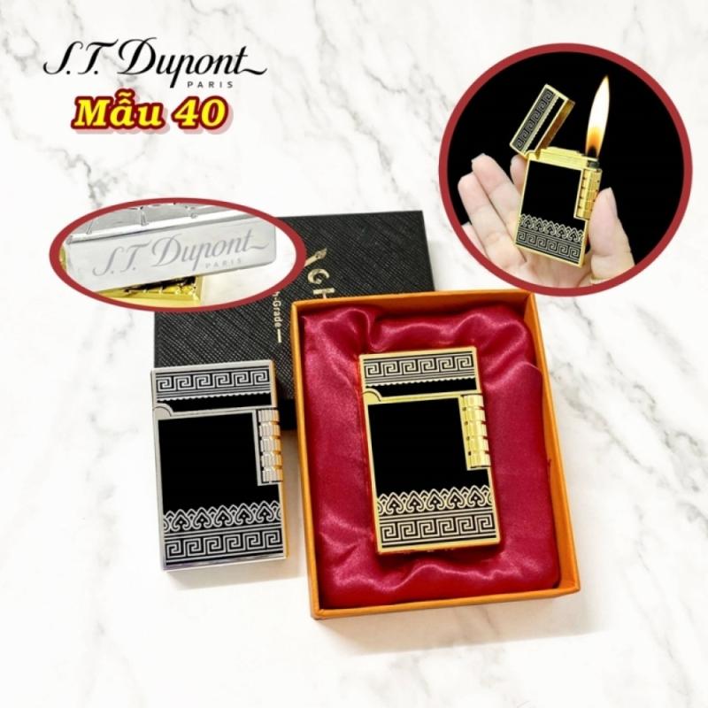 Bật lửa dupont hoa văn trái tim m-40 có hộp xài gas