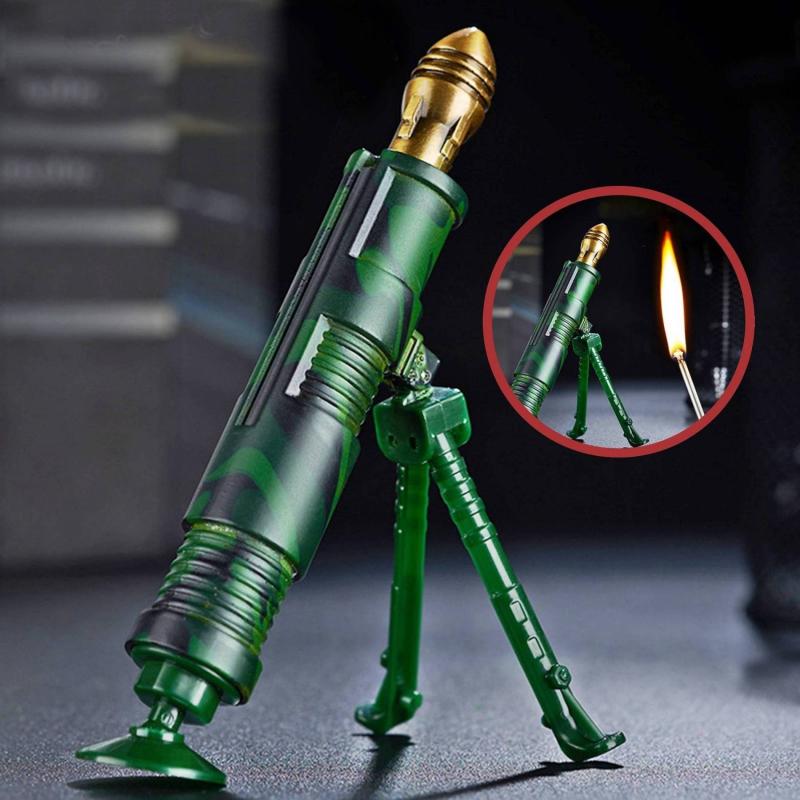 Bật lửa hình súng cối quân đội kim loại xài xăng