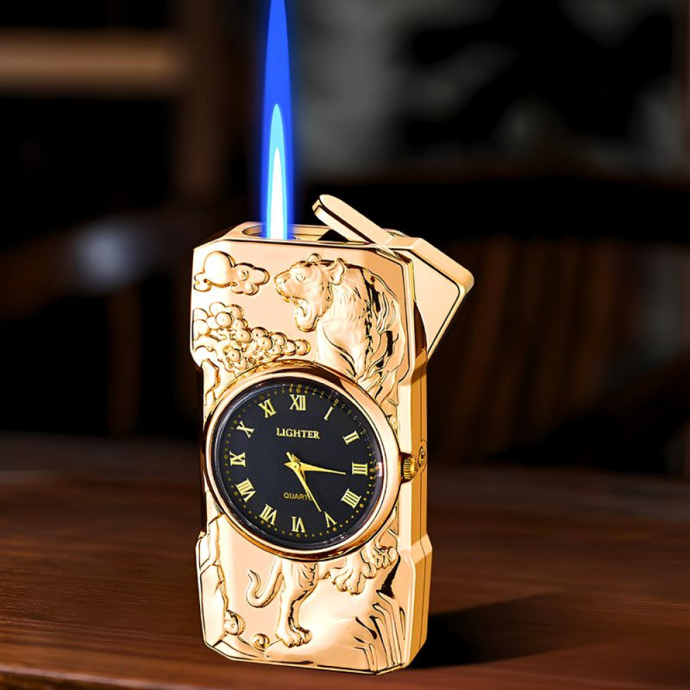 Đồng hồ bật lửa hình hổ gas lửa khò