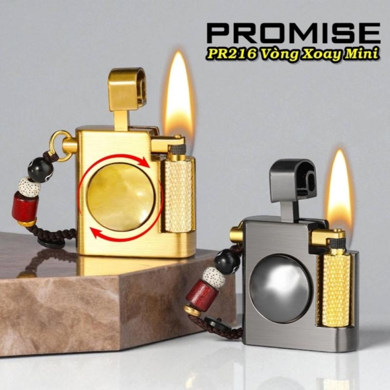 Bật lửa xăng đá promise pr216 vòng xoay mini - (xài xăng)