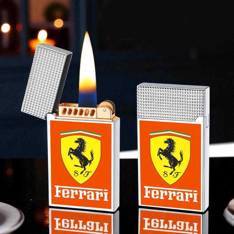 Bật lửa Promise PR-218 logo xe Ferrari đỏ xăng