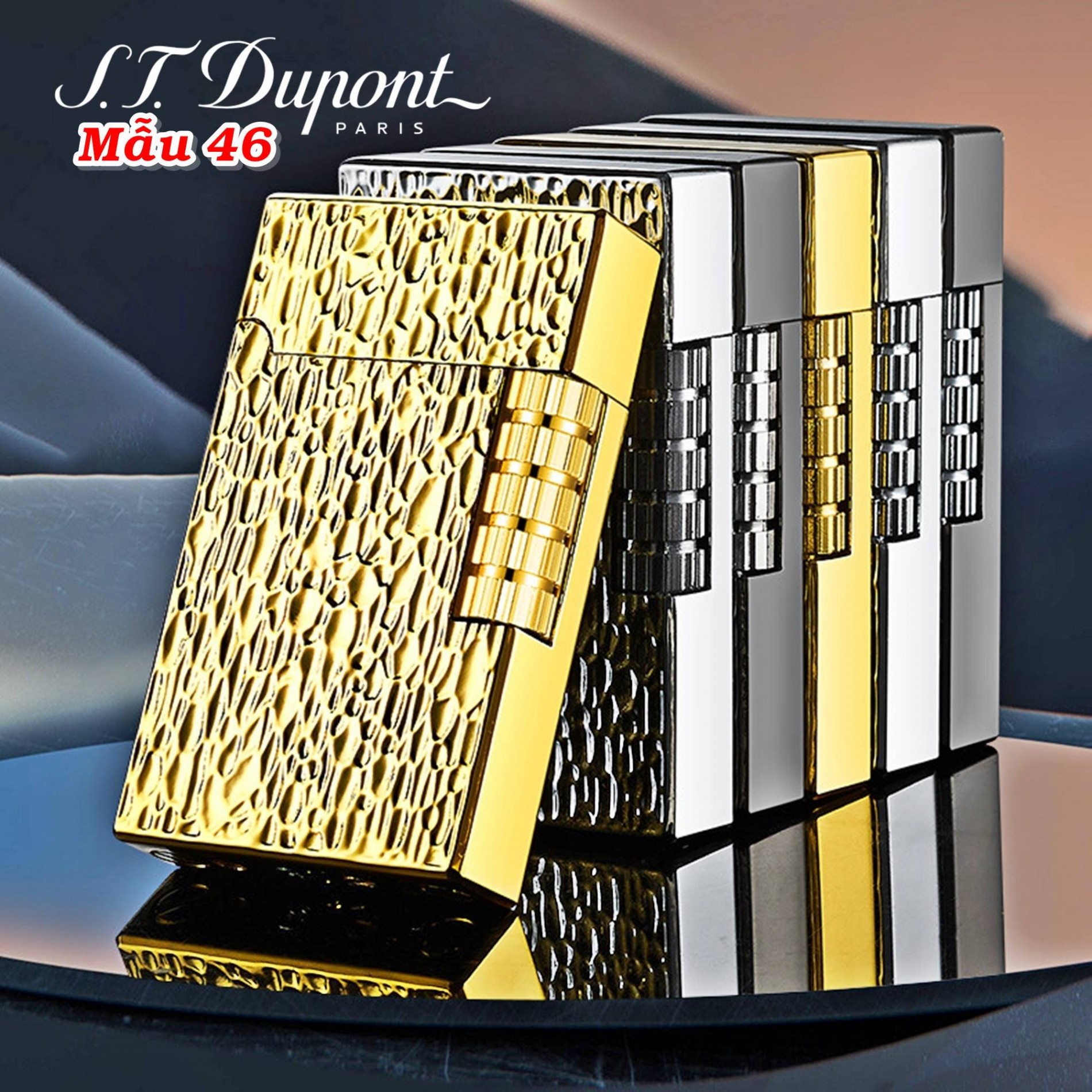 Bật lửa Dupont vân gõ búa M-46 dùng gas