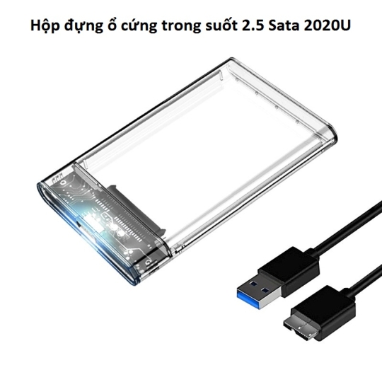 Hộp chứa ổ cứng trong suốt 2.5 inch Sata III
