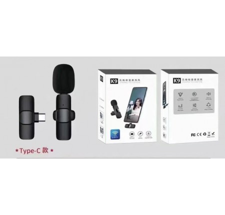 Micro thu âm live stream K9 không dây 1 micro dùng Type-C