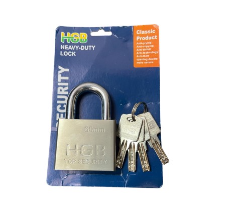 Ổ Khóa inox 60mm HGB chìa muỗng